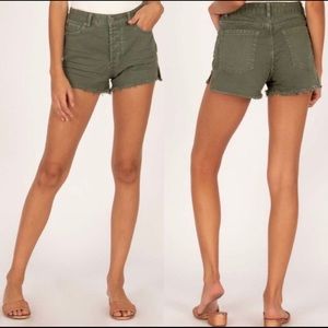 Amuse Society Shoreline Shorts Denim in Sage NWT
